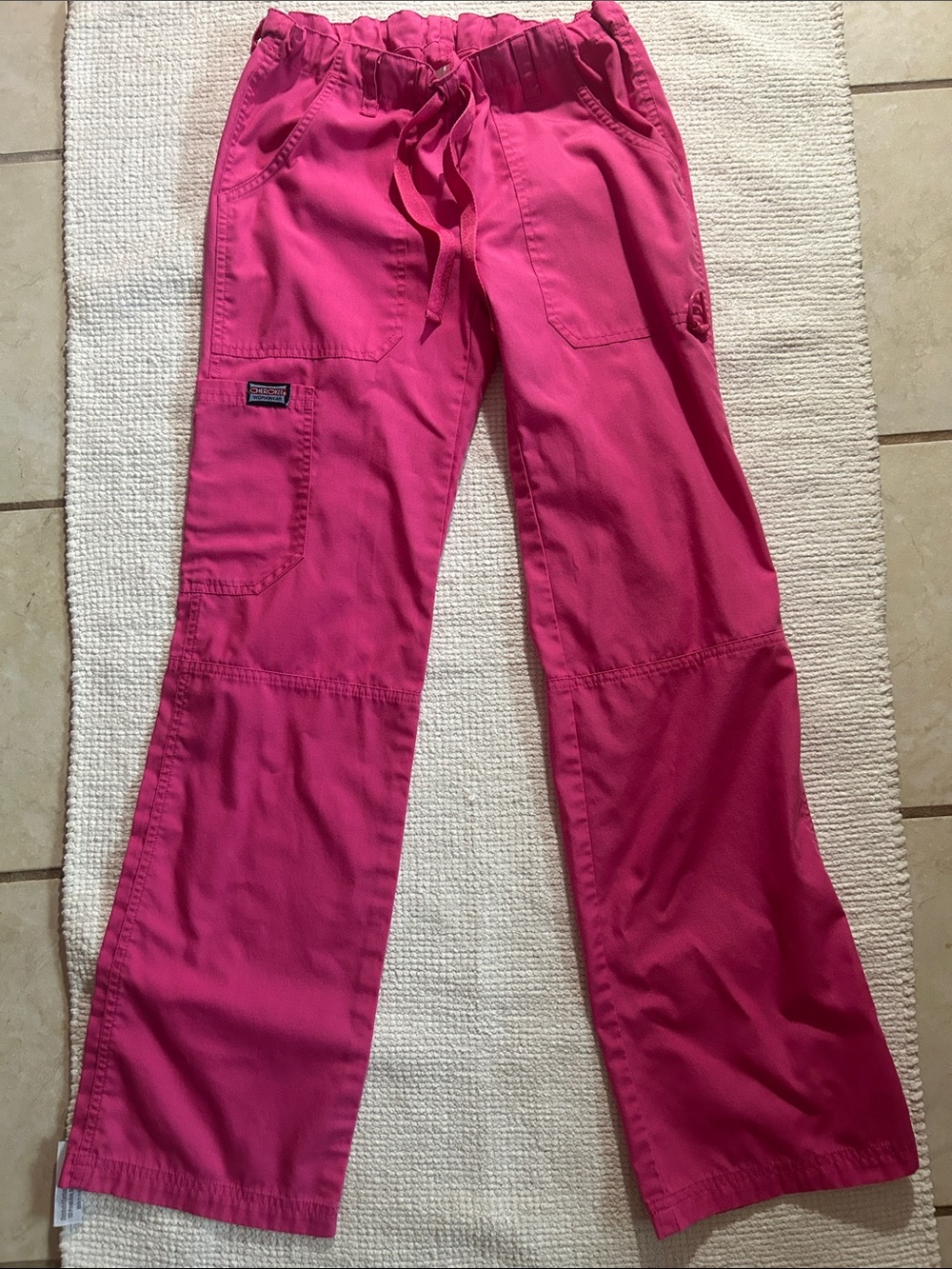 Cherokee Fuchsia Boot Cut Scrub Pants